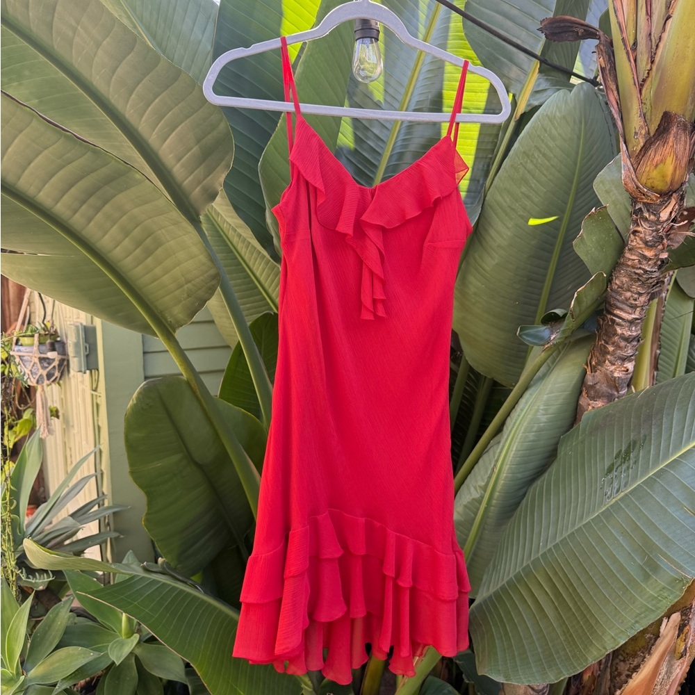 Vintage Italian Red Ruffle Dress